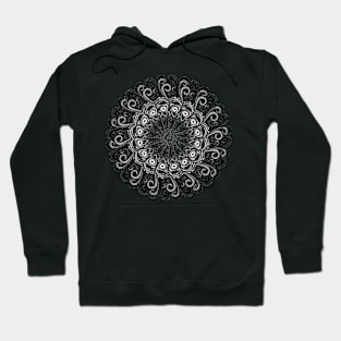 Mandala #14. Fronds and hearts mandala. Hoodie